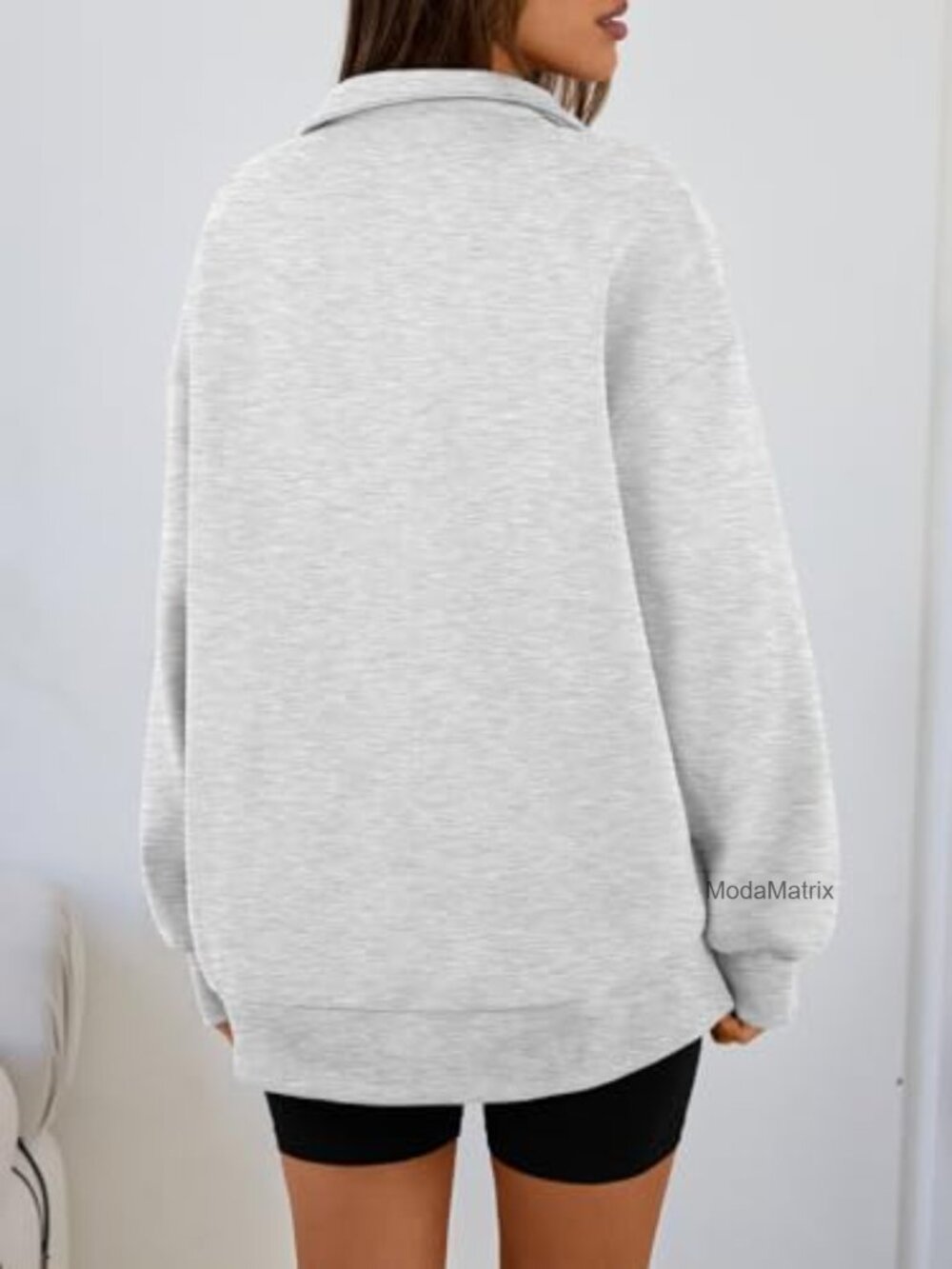 Oversized Half Zip Fleece Sweatshirt Cozy Pullover Fall Winter - Picture 4 of 7